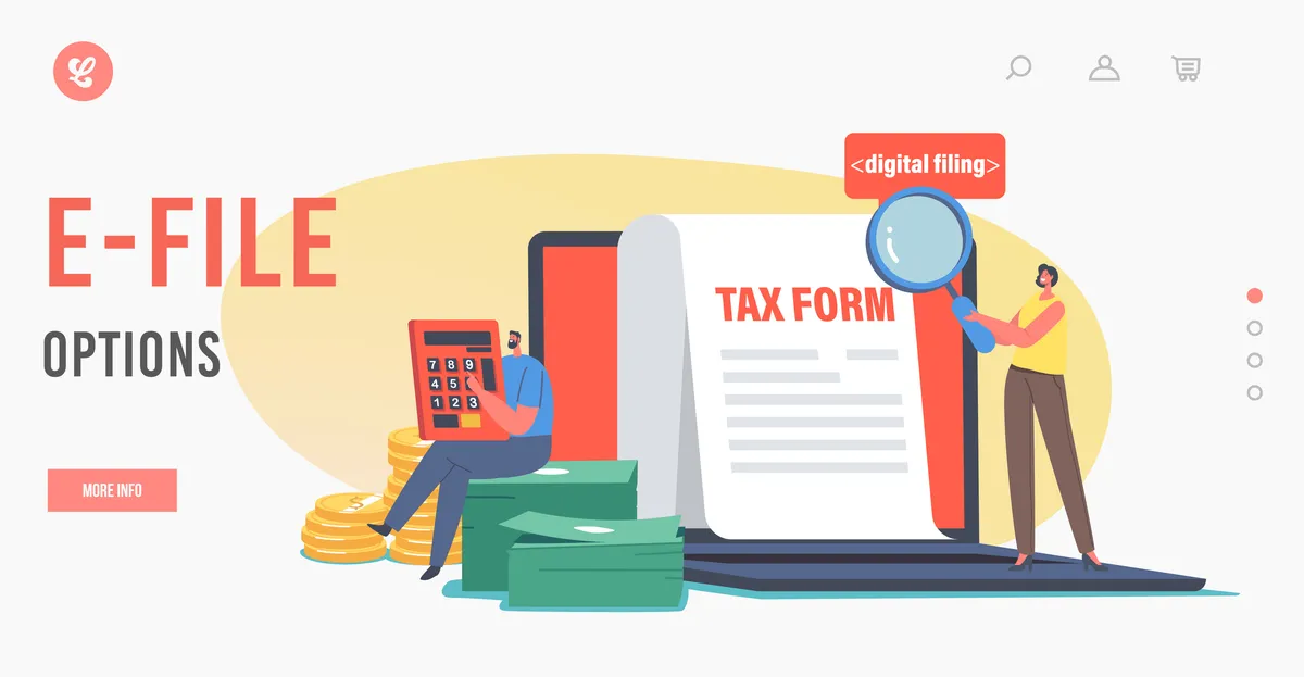 Person reviewing 1099 tax forms at a desk